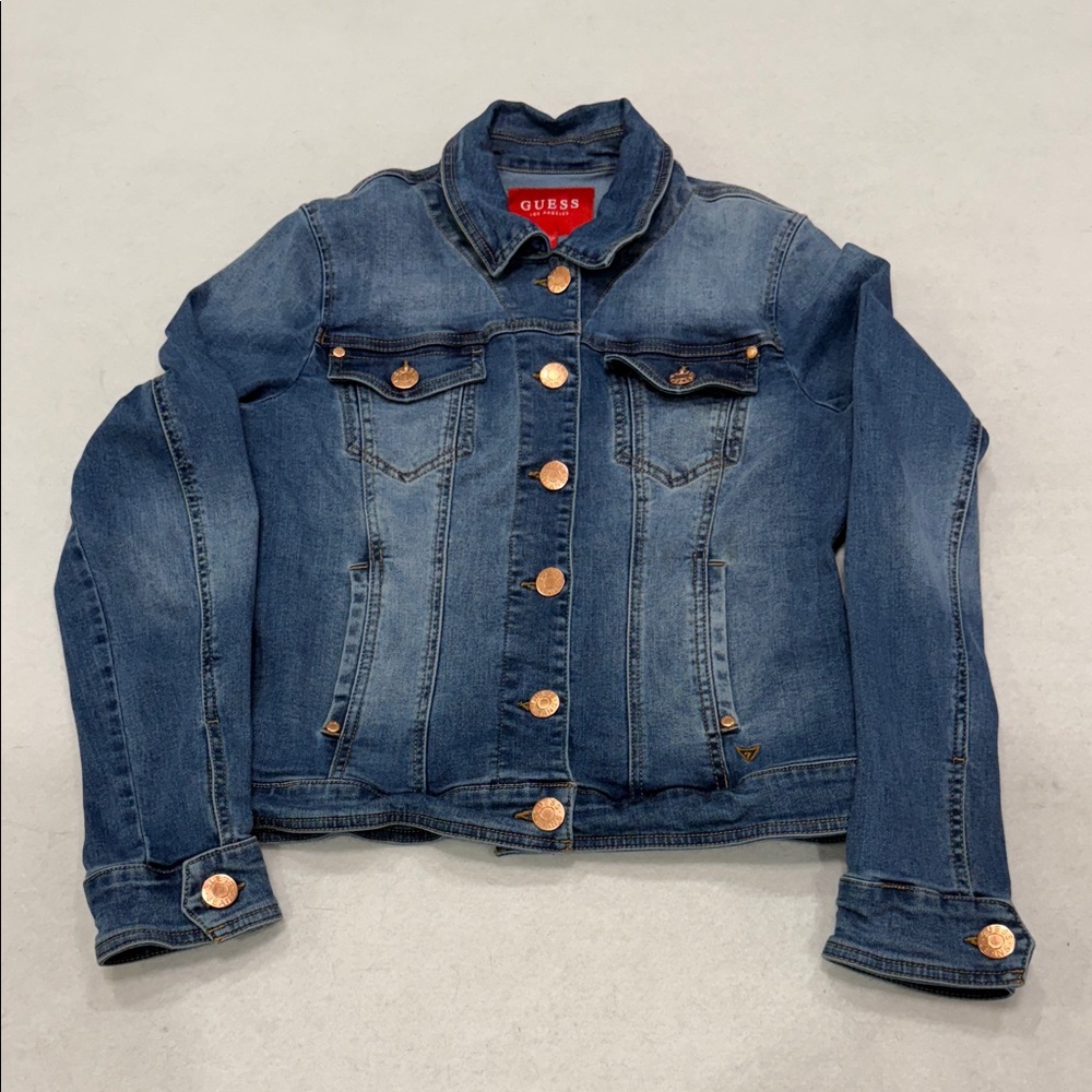 Guess Indigo Denim Jacket with Copper Accents